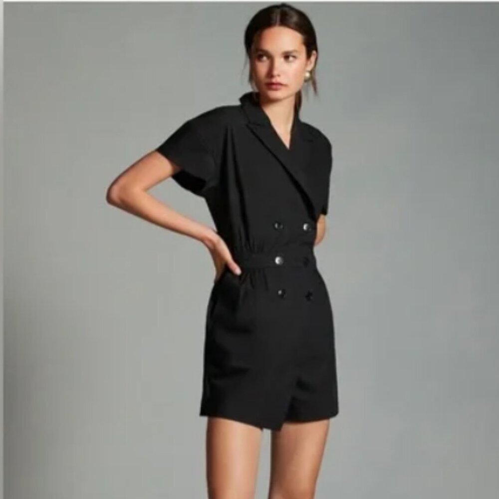 Anthropologie Maeve Short Sleeve Blazer Romper Size Small